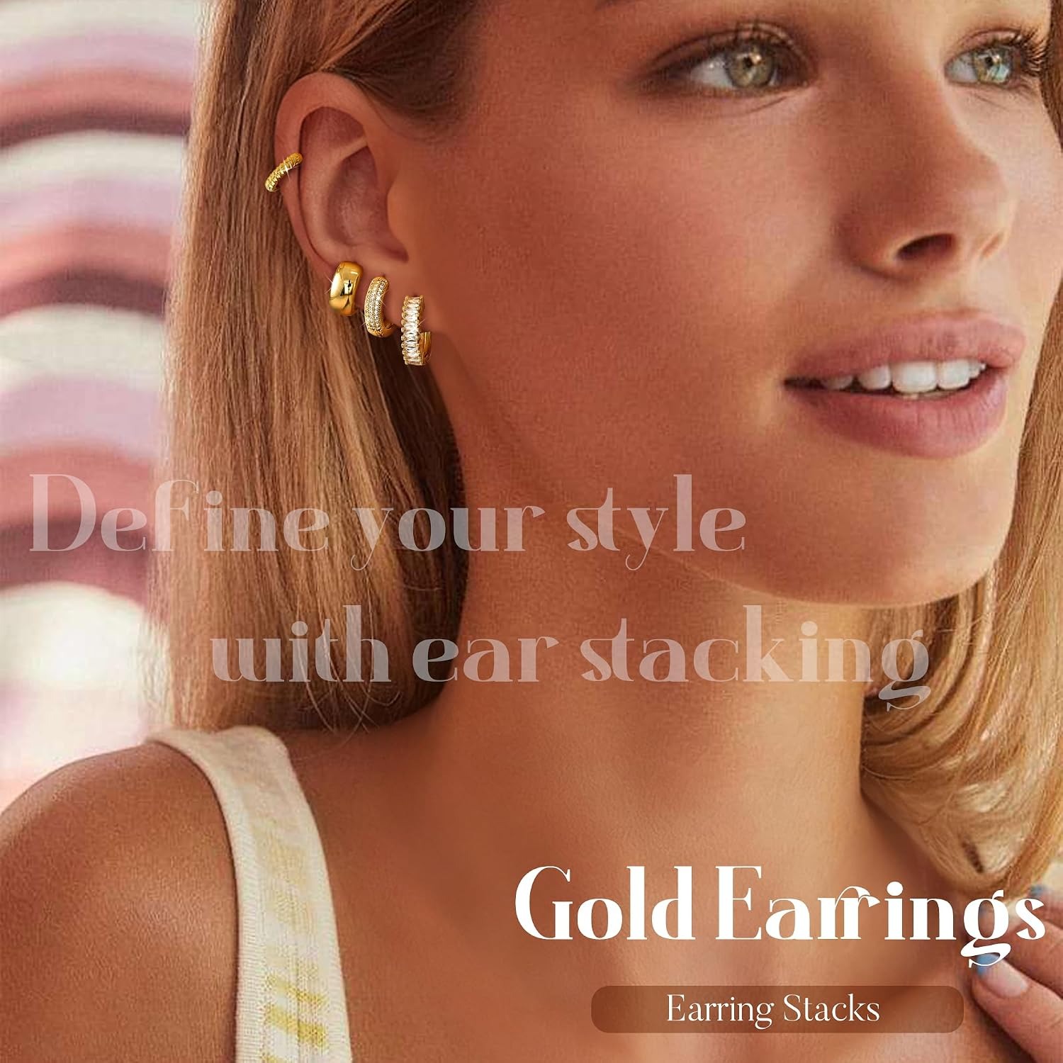 ORAZIO ต่างหูห่วงแบบหนา 4 คู่  - Body Jewelry Trend บทวิจารณ์และราคา