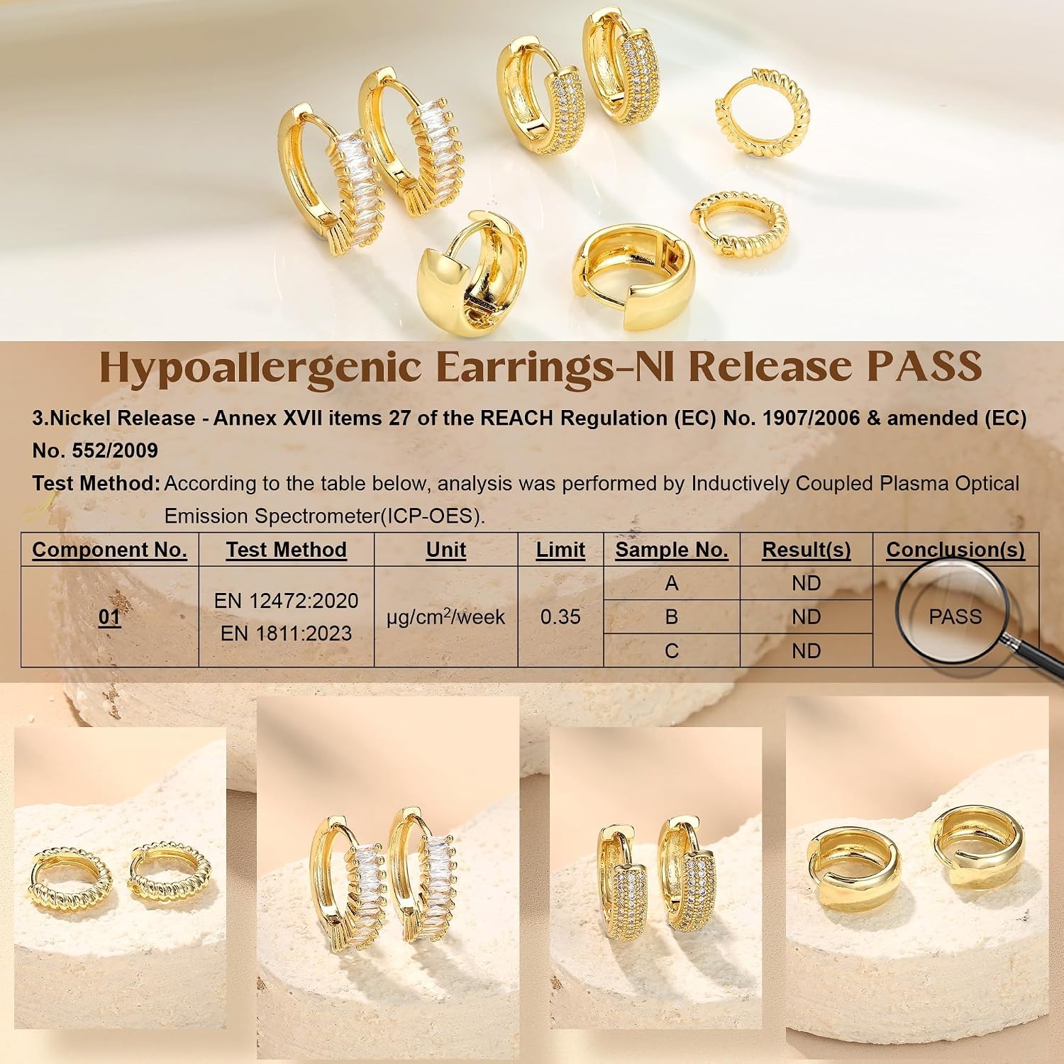ORAZIO ต่างหูห่วงแบบหนา 4 คู่  - Body Jewelry Trend บทวิจารณ์และราคา
