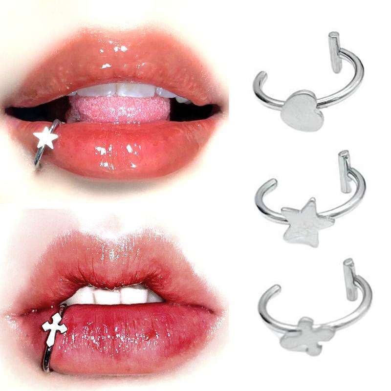 แหวนจมูกปลอมสแตนเลส 1 ชิ้น แบบ - Body Jewelry Lip Ring บทวิจารณ์และราคา