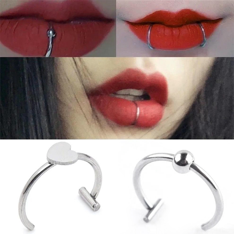 แหวนจมูกปลอมสแตนเลส 1 ชิ้น แบบ - Body Jewelry Lip Ring บทวิจารณ์และราคา