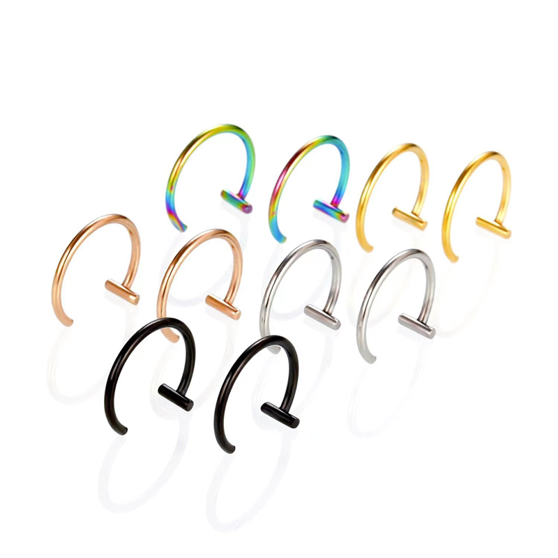 ต่างหูแบบครึ่งวงกลม 18G ทำจากเ - Body Jewelry Lip Ring บทวิจารณ์และราคา