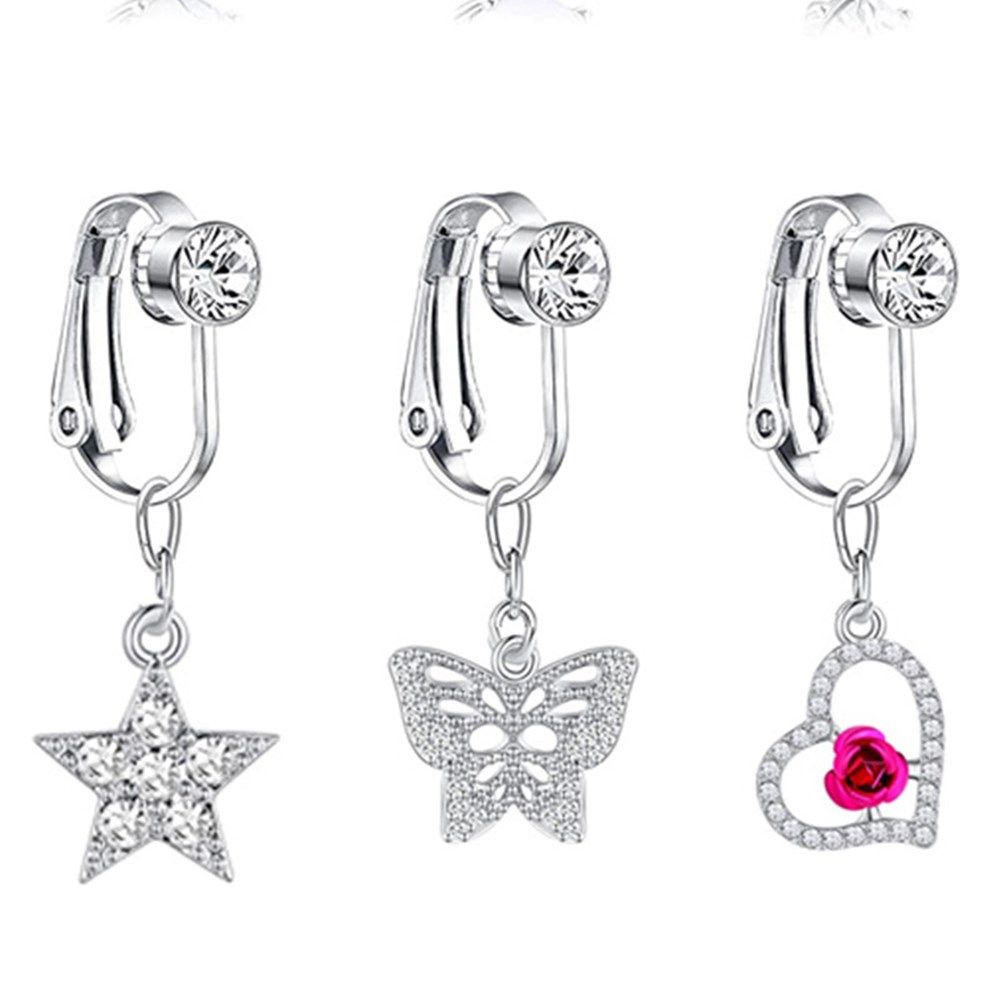 แหวนหนีบสะดือแฟชั่นสำหรับผู้หญ - Body Jewelry And Piercing บทวิจารณ์และราคา