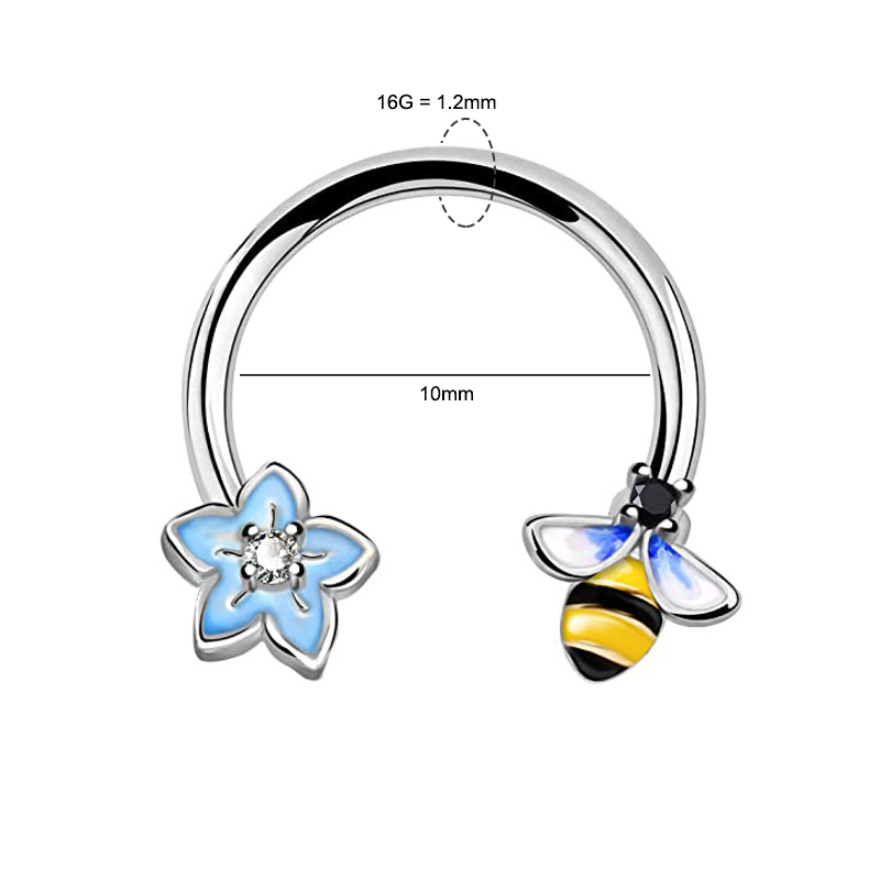 แหวนเจาะจมูก 16G แบบวงแหวน ทำจ - Body Jewelry Septum บทวิจารณ์และราคา