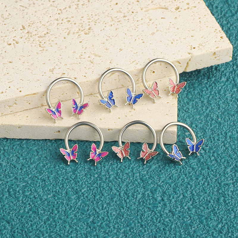 แหวนเจาะจมูก 16G แบบวงแหวน ทำจ - Body Jewelry Septum บทวิจารณ์และราคา