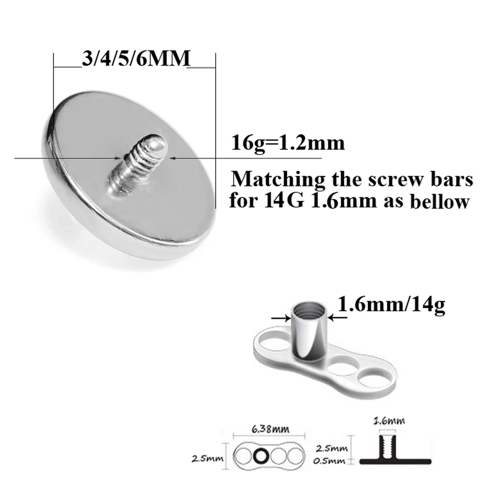 1PC ไทเทเนียม PRONG แฟลชฟิล์ม  - Dermal Anchor Top บทวิจารณ์และราคา