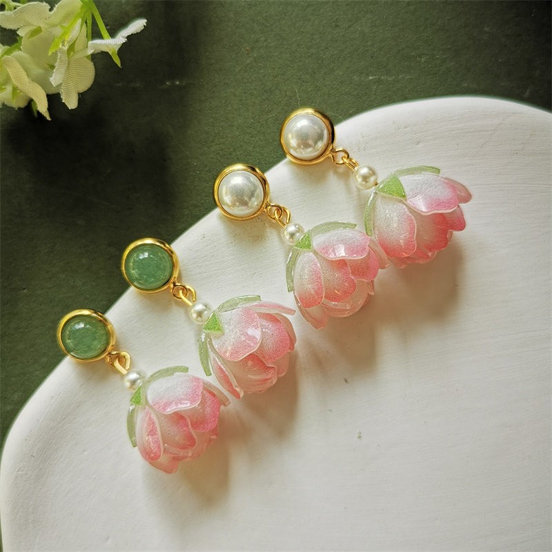ต่างหูรูปดอกบัวแบบหยดน้ำ ดีไซน - Body Jewelry Wholesale บทวิจารณ์และราคา