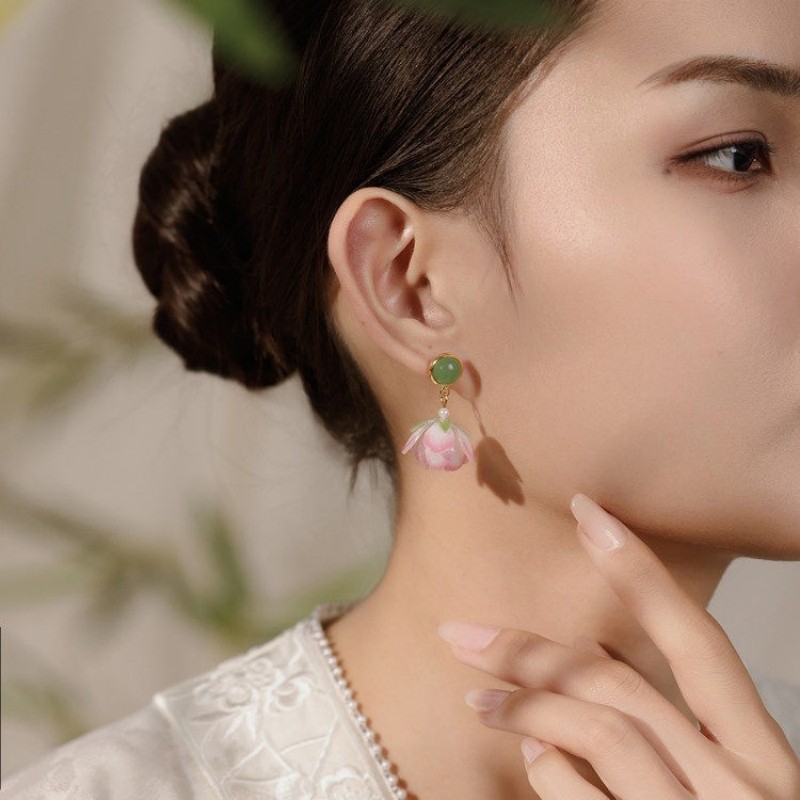 ต่างหูรูปดอกบัวแบบหยดน้ำ ดีไซน - Body Jewelry Wholesale บทวิจารณ์และราคา