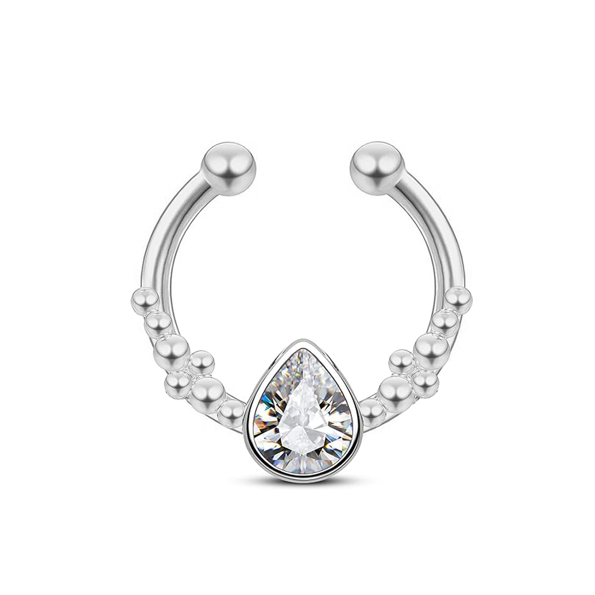 แหวนจมูกปลอมรูปเกือกม้าทำจากสเ - Body Jewelry Septum บทวิจารณ์และราคา
