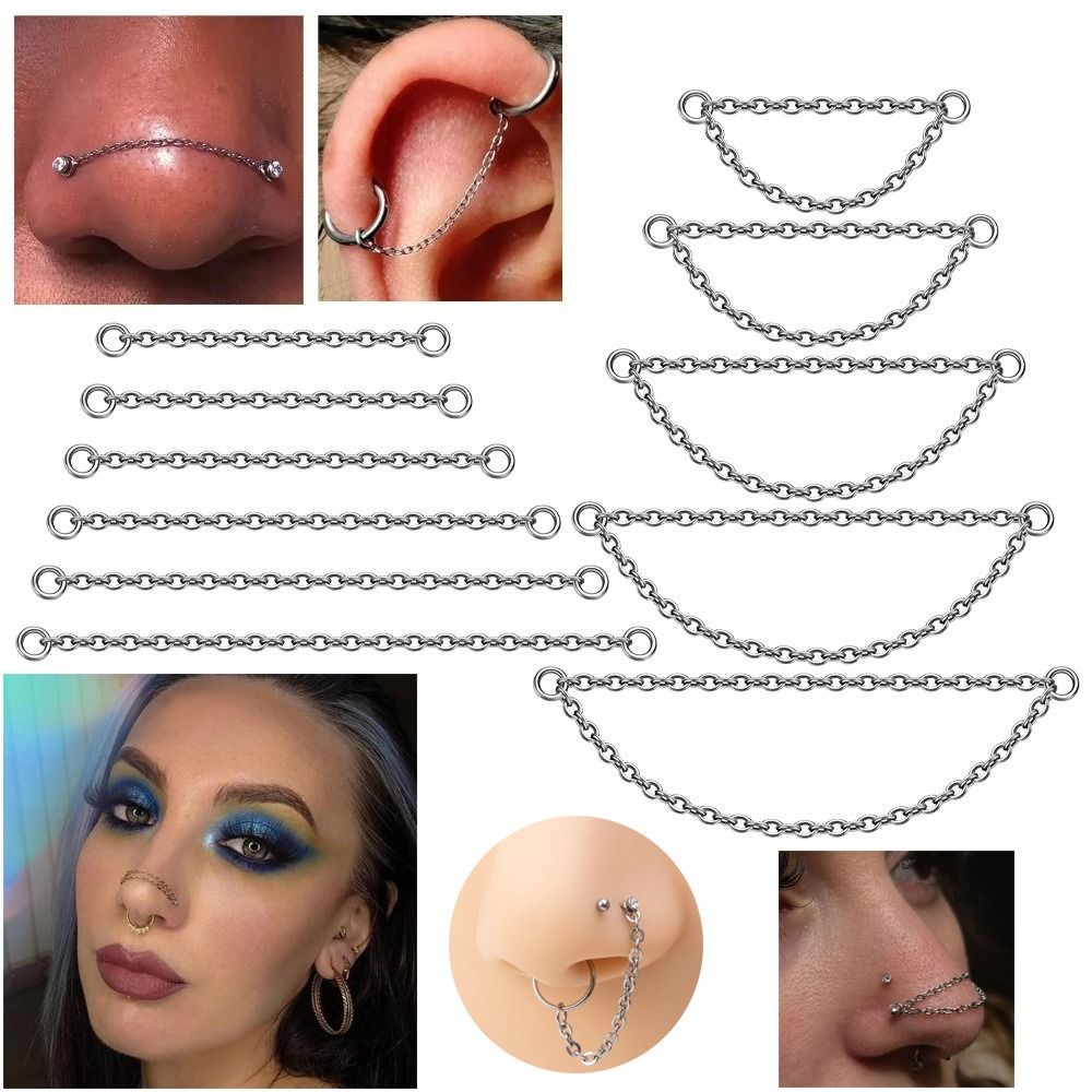 โซ่จมูกไทเทเนียมแฟชั่น โซ่คู่  - Body Jewelry And Piercing บทวิจารณ์และราคา