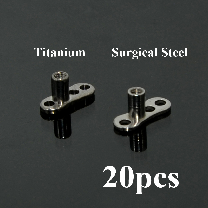 20pcs G23 Solid Titanium & เหล - Dermal Anchor Top บทวิจารณ์และราคา