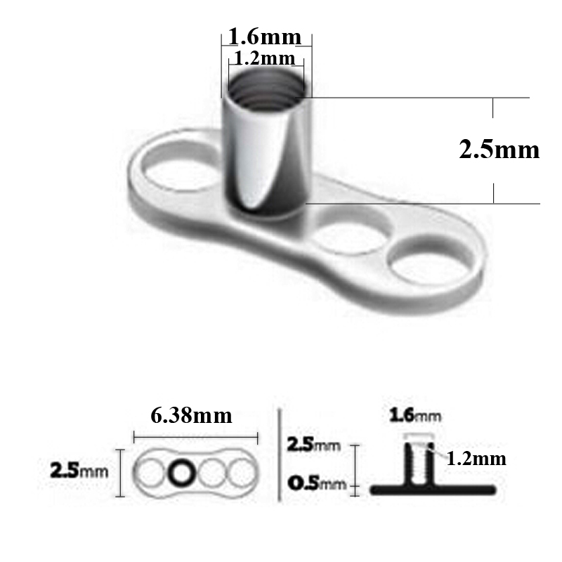 20pcs G23 Solid Titanium & เหล - Dermal Anchor Top บทวิจารณ์และราคา