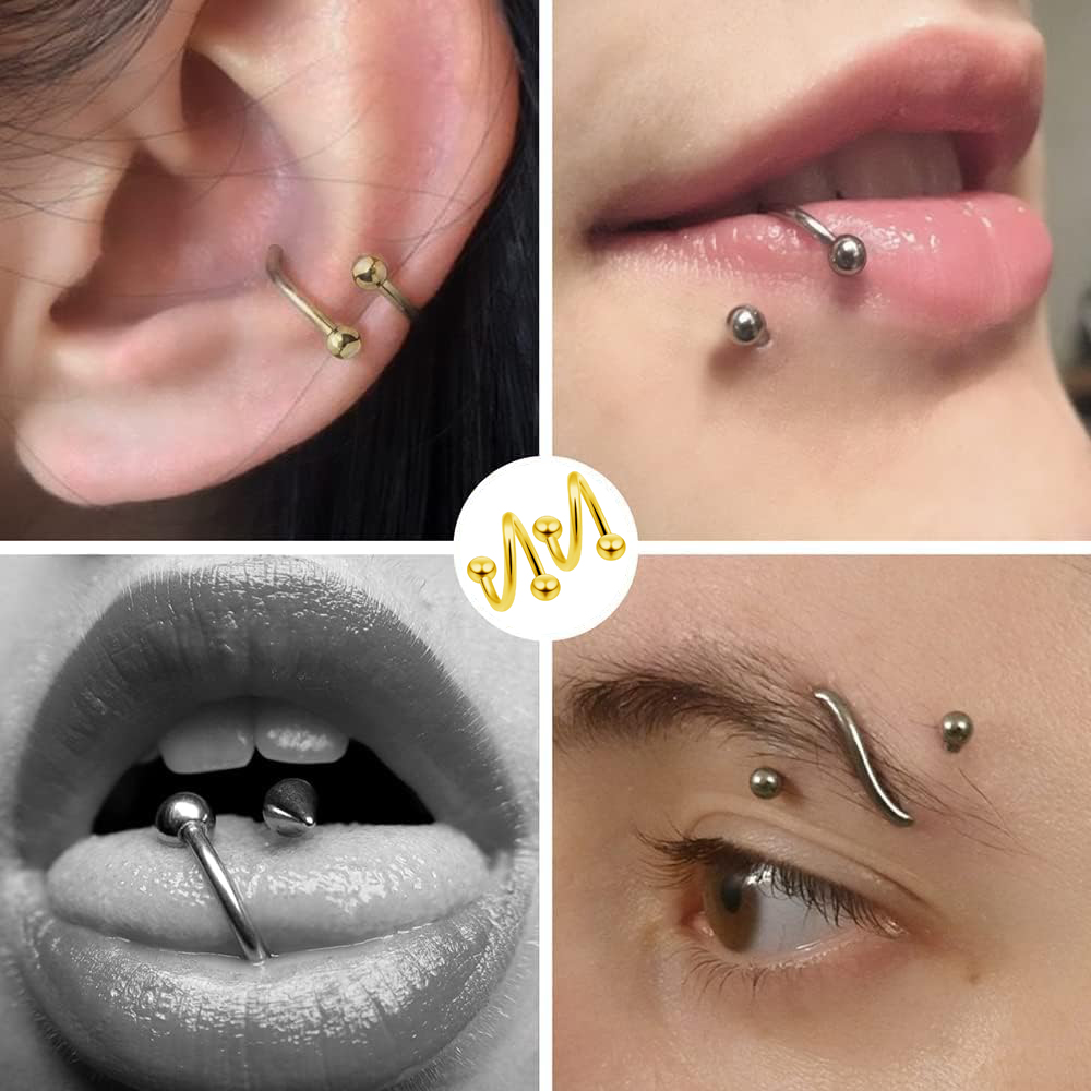 ผู้หญิงเกลียวต่างหูเจาะเครื่อง - Body Jewelry Lip Ring บทวิจารณ์และราคา