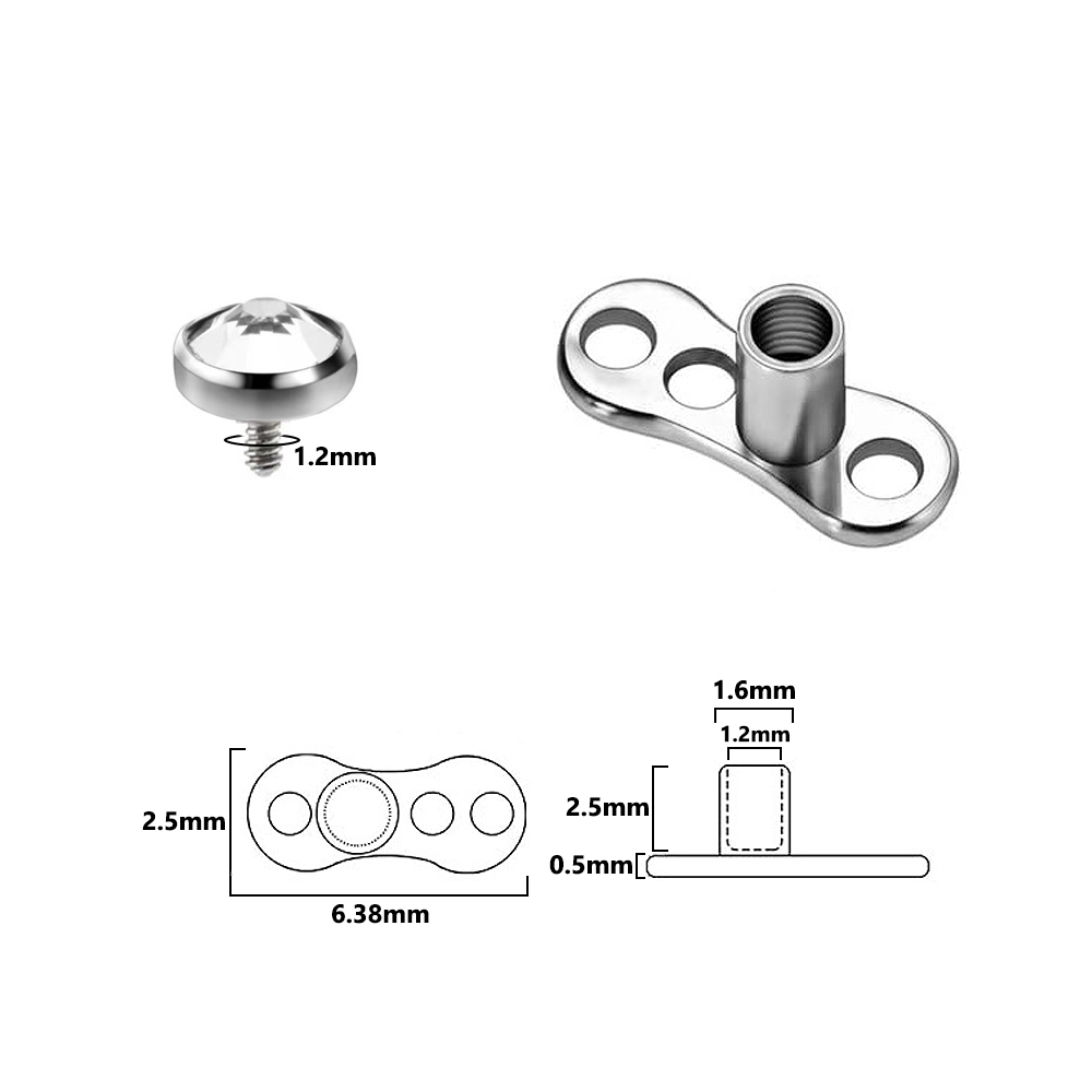 9PCS-1PC เหล็กผ่าตัด Skin DIVE - Dermal Anchor Top บทวิจารณ์และราคา