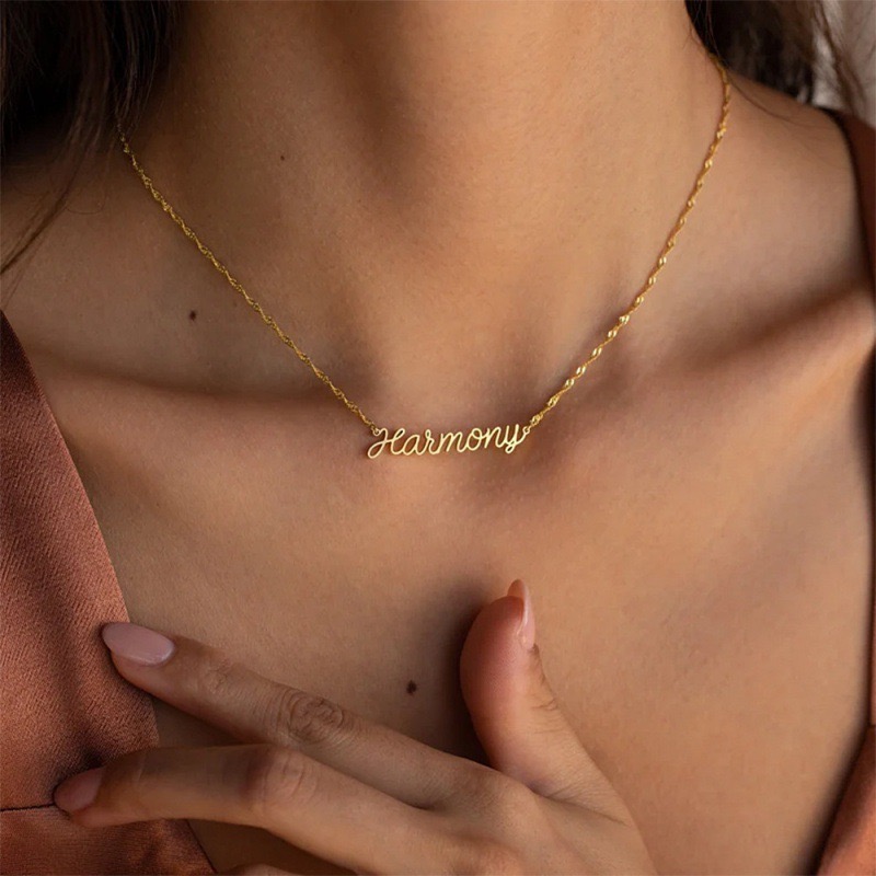 CUSTOM ชื่อระลอกน้ําสร้อยคอสแต - Body Jewelry Wholesale บทวิจารณ์และราคา