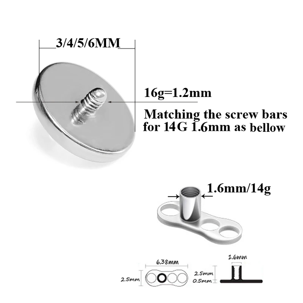 1ชิ้น G23ไทเทเนียมไฟโอปอลเดอร์ - Dermal Anchor Top บทวิจารณ์และราคา