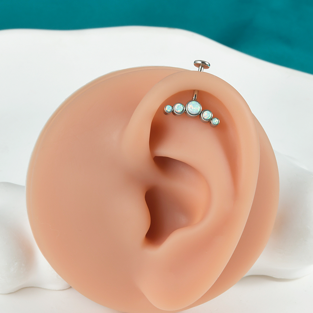 1ชิ้นเหล็กผ่าตัด CZ อัญมณีโอปอ - Body Jewelry Lip Ring บทวิจารณ์และราคา