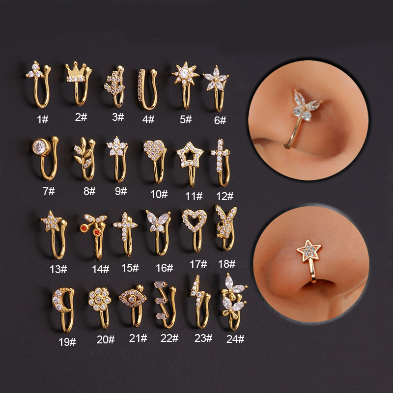 ใหม่1PCS ปลอมเจาะคลิปจมูกแหวน  - Body Jewelry Trend บทวิจารณ์และราคา