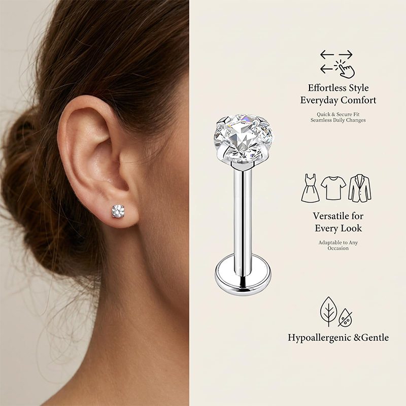 แหวนเจาะจมูก/หู/ริมฝีปาก/กระดู - Body Jewelry Lip Ring บทวิจารณ์และราคา