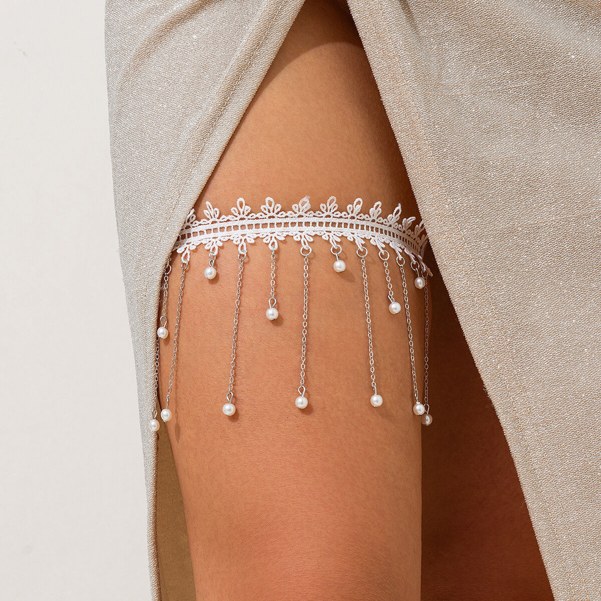KunJoe เซ็กซี่สีขาวลูกไม้ต้นขา - Body Jewelry Thigh Chain บทวิจารณ์และราคา